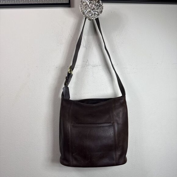 (B7) Coach Vintage Large Capacity Old Shoulder Bag All Leather Brown,N# D7C-4169 - Picture 3 of 15